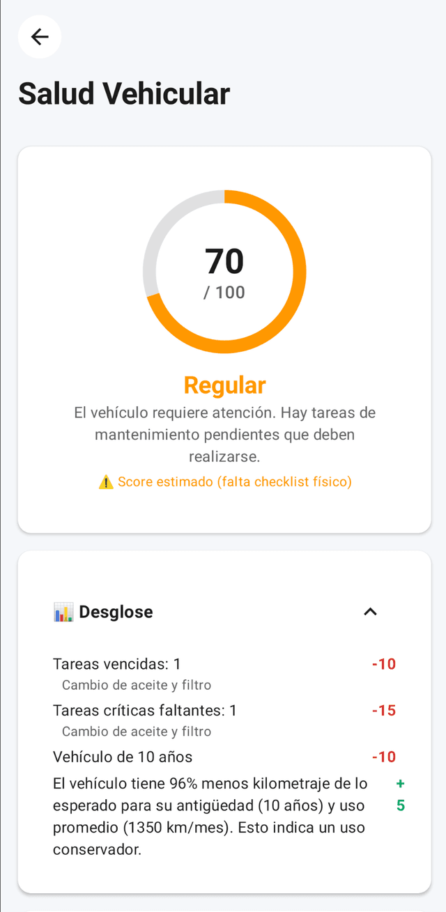 Indicador de Salud Vehicular - Sherom